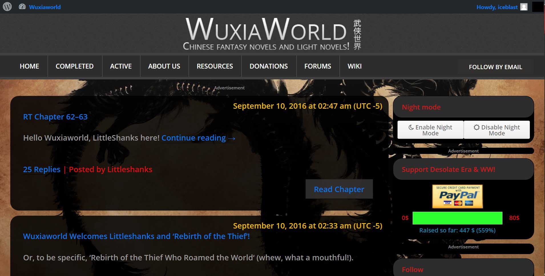 Wuxiaworld for Dark Rooms