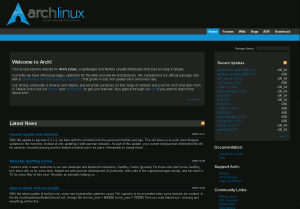 Arch Linux Home - dark grey