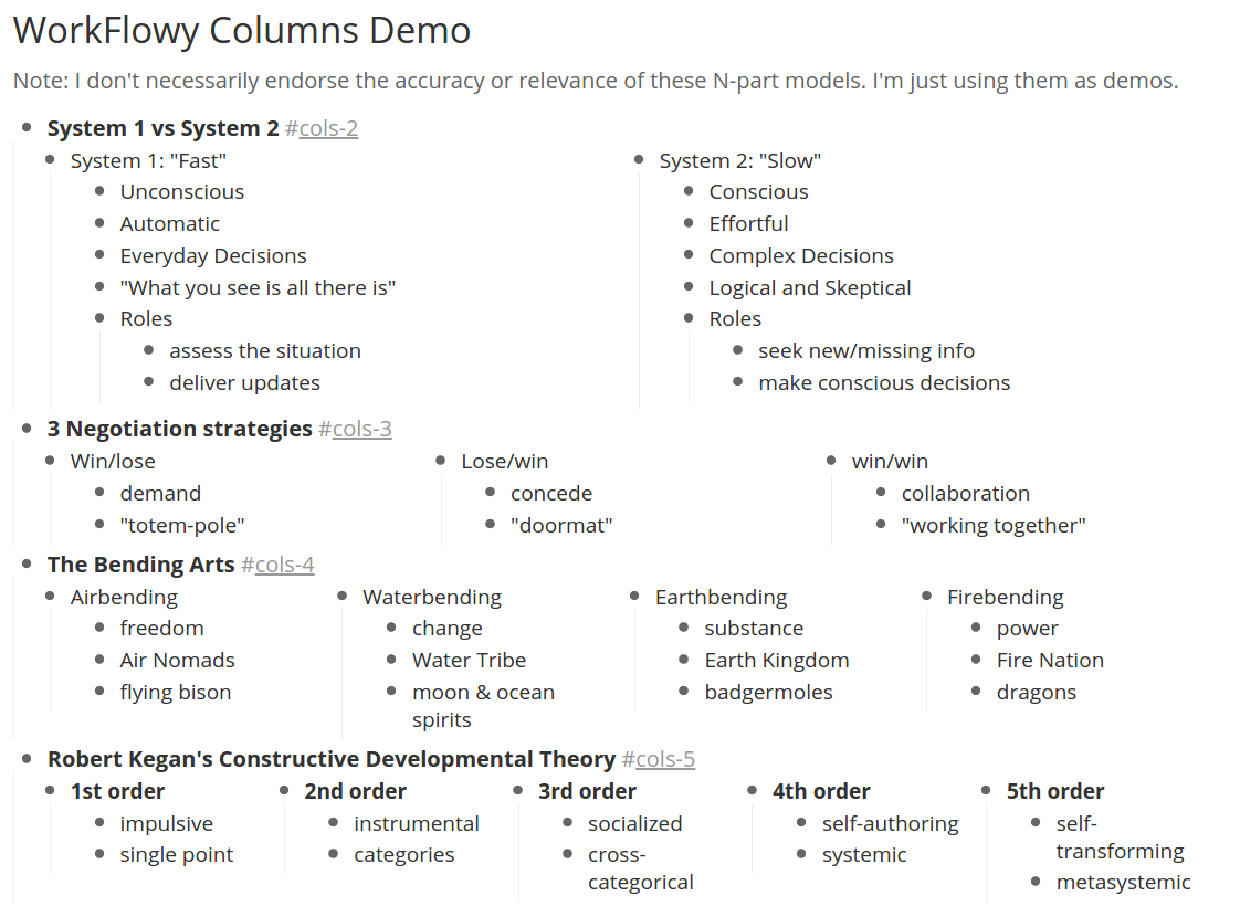 WorkFlowy 2,3,4,5,6-columns!