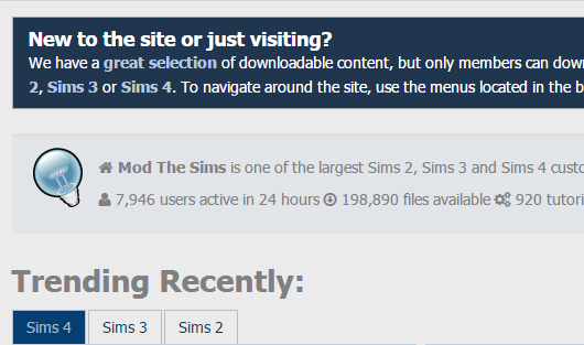 Mod The Sims, Simple Light Palette