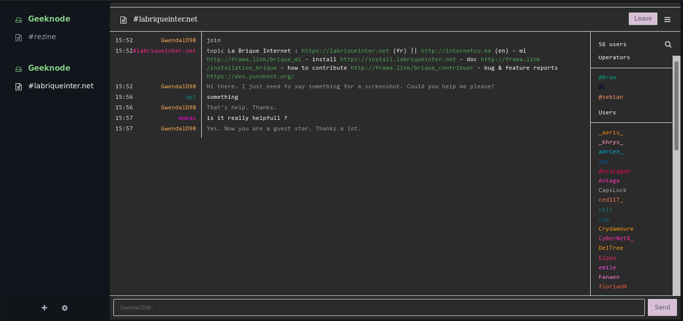 Shout irc - Dark theme