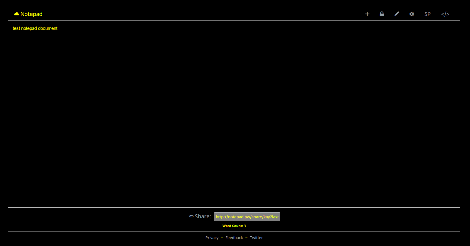 Notepad.pw Dark