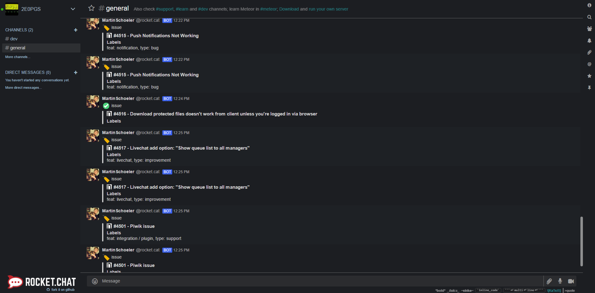 RocketChat Dark