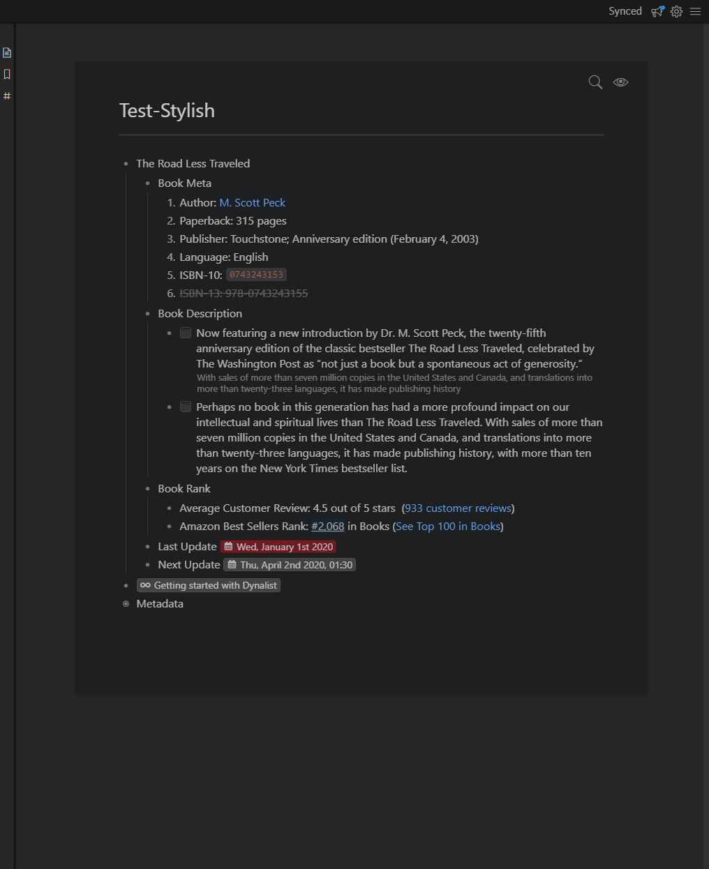 Dynalist Clean - Dark