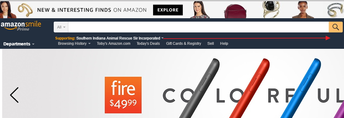 Move Amazon Smile Message