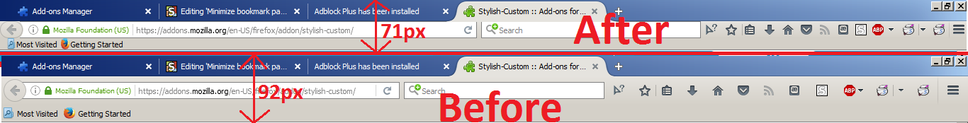 Mini address bar bookmark bar (panel) [OS Windows]