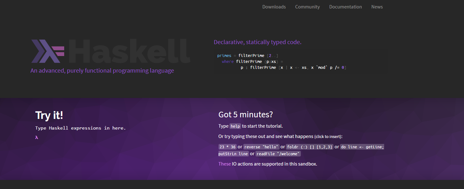 haskell.org Dark