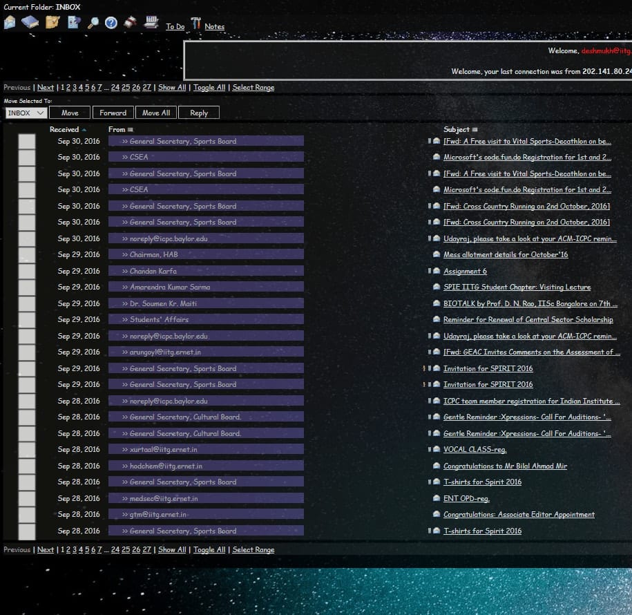 Dark Webmail (IITG)