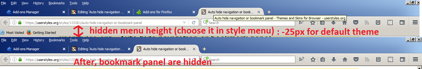 Auto hide navigation or bookmark panel