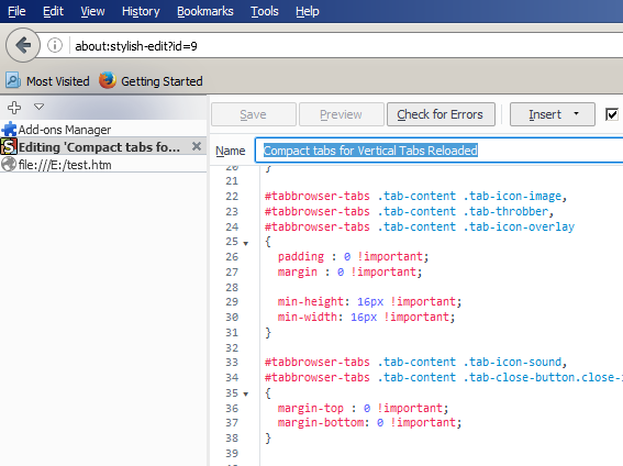 Compact tabs for Vertical Tabs Reloaded