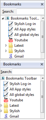 Sidebar - Bookmarks moved closer to LeftEdge