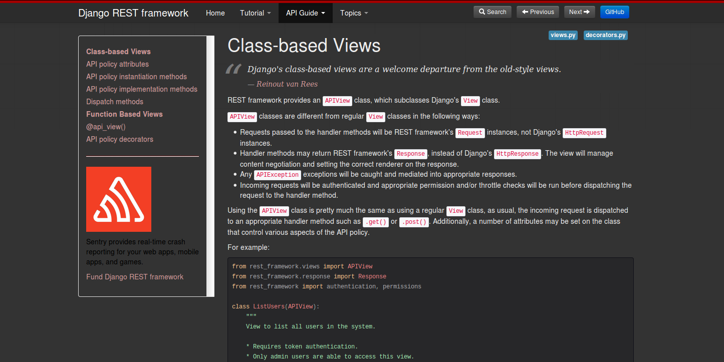 Django Rest Framework - Dark