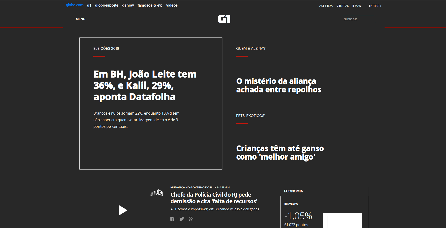G1 Globo - Dark Theme - by Valter Henrique