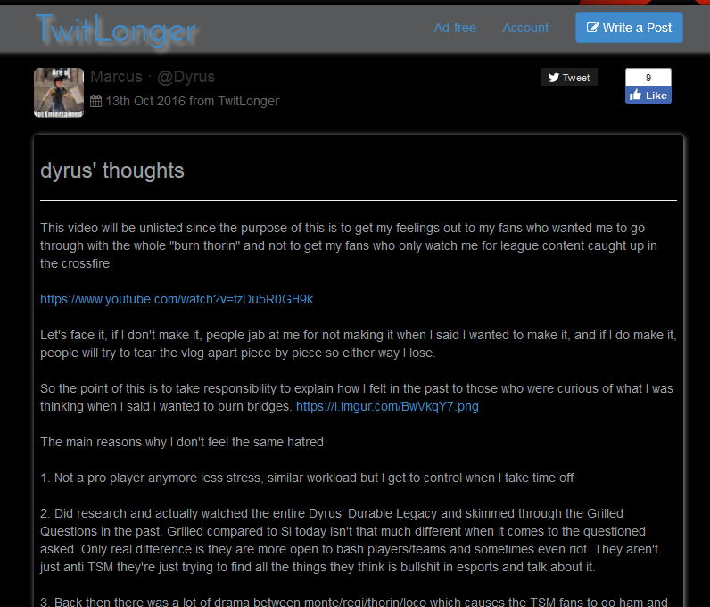 twitlonger dark/night mode