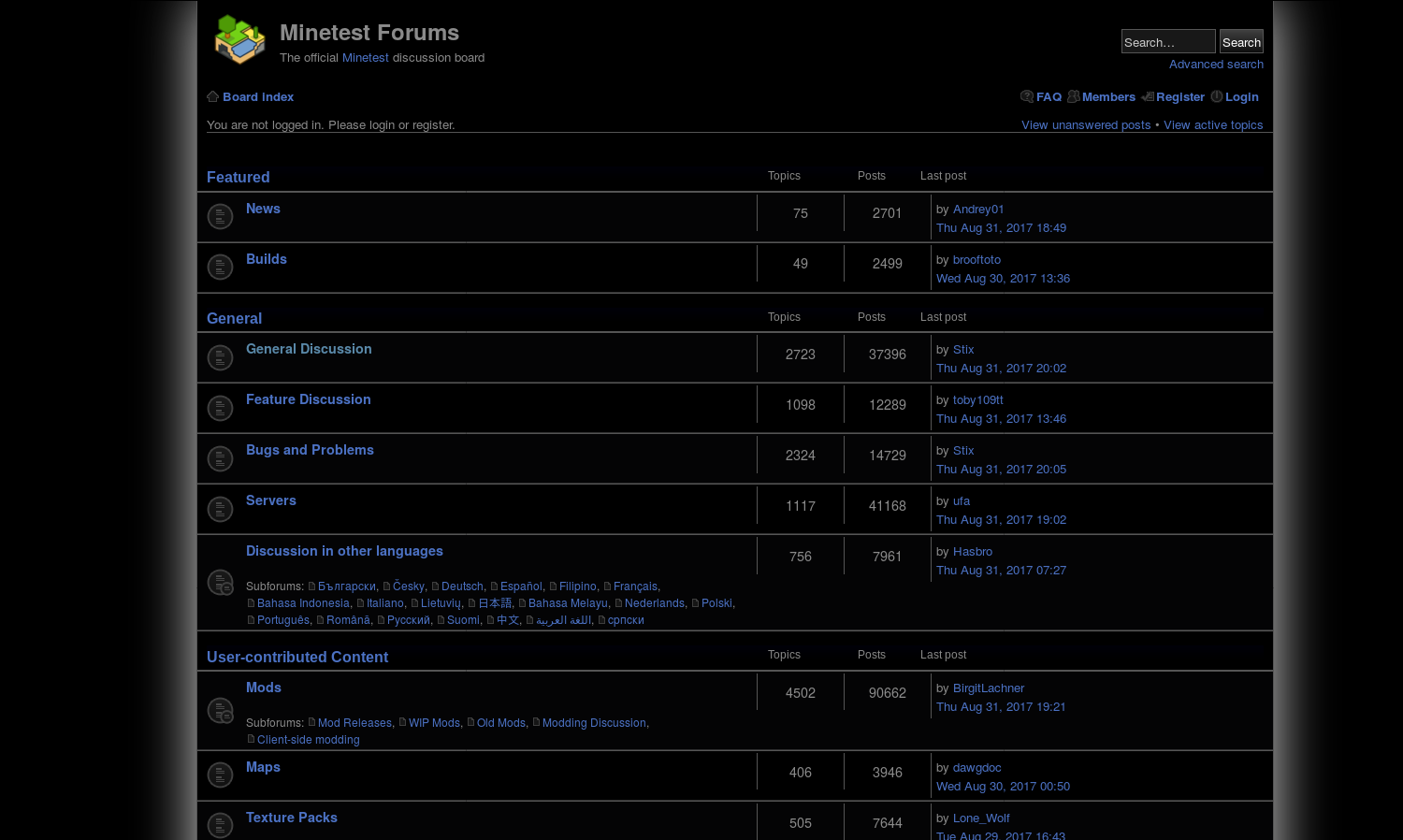 Blackout Minetest forum