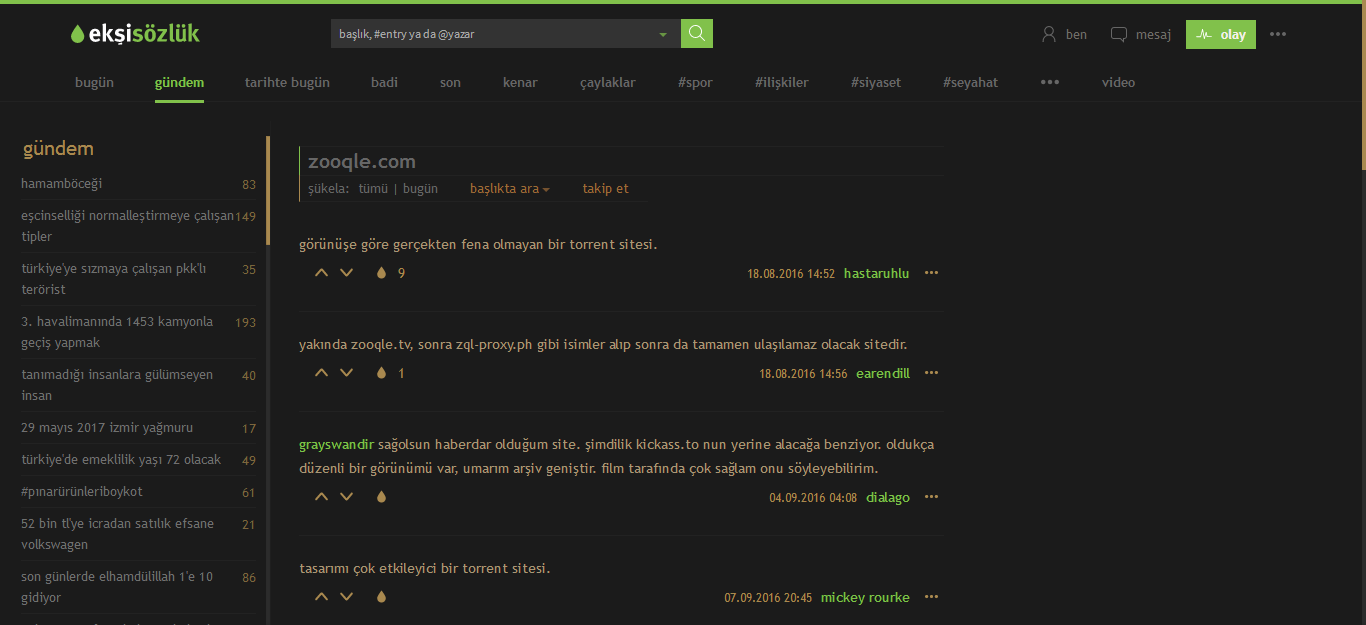 Eksisozluk Dark-Green Theme