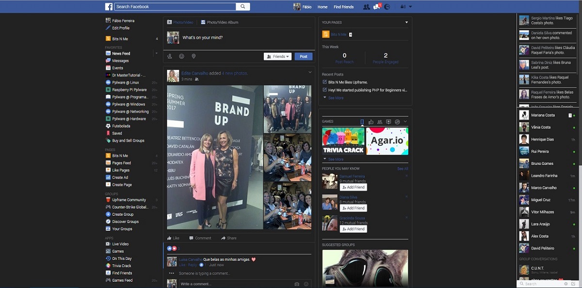 Facebook Dark (Blue)