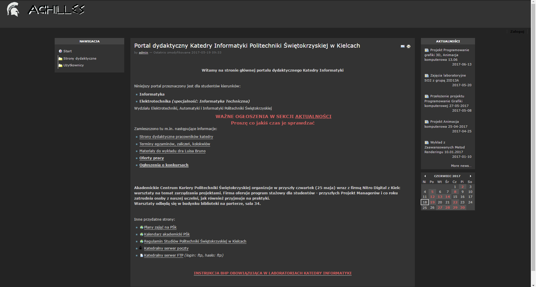 Dark theme Achilles PŚK Kielce