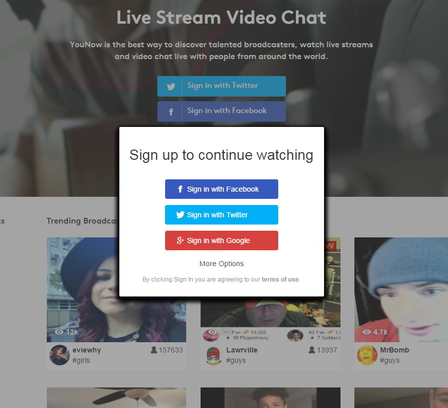 YouNow without Login