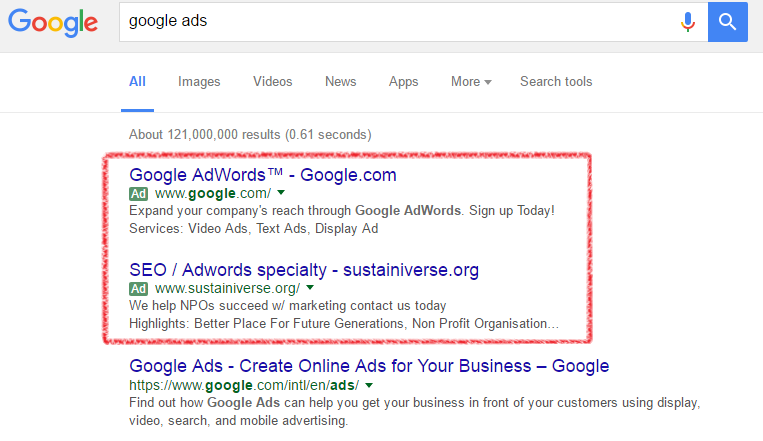 Google - No Ads in Search Results