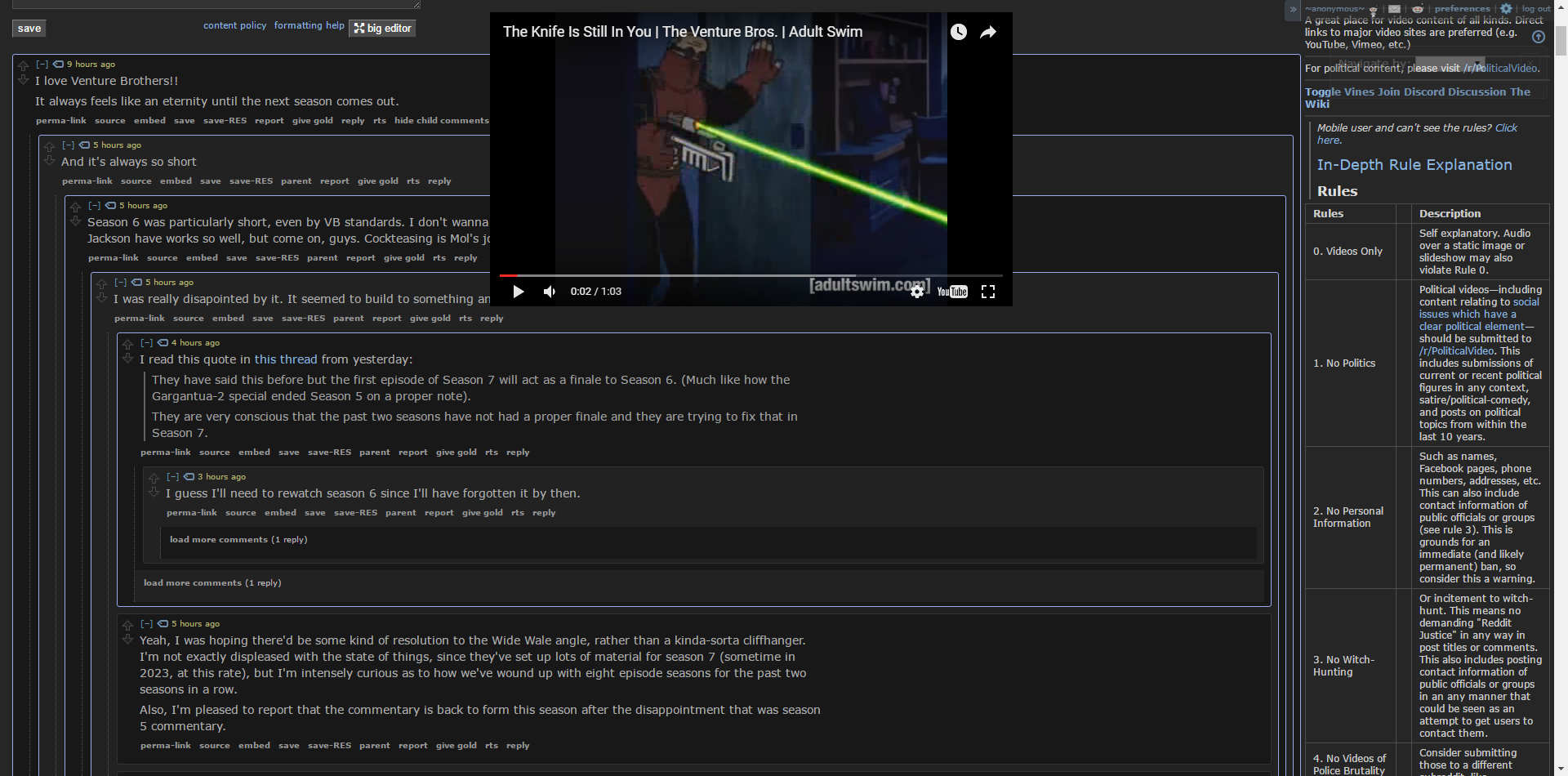 Sticky Youtube Video on Reddit [RES]