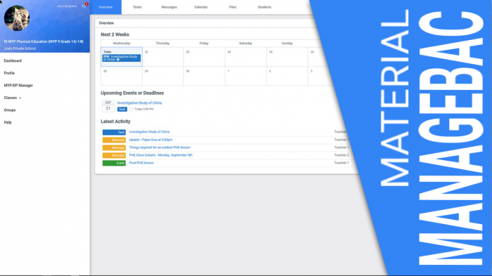 ManageBacMaterialDesign