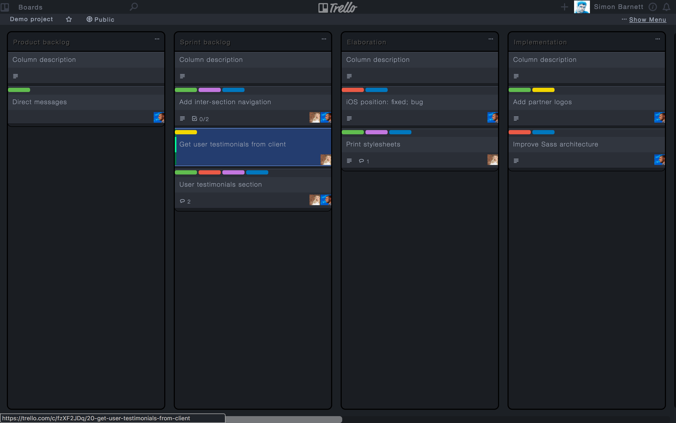 Trello: One Dark Machine