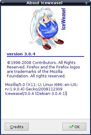 About Firefox Iceweasel-tan / chan /moe / ko  girl