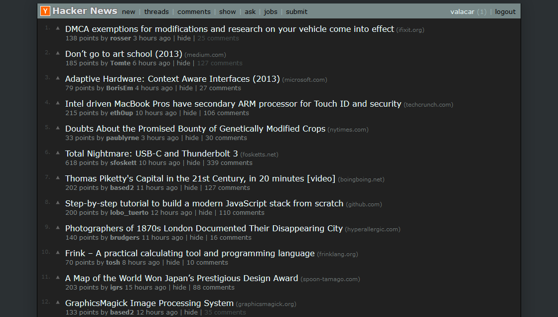 Hacker News - Dark Theme