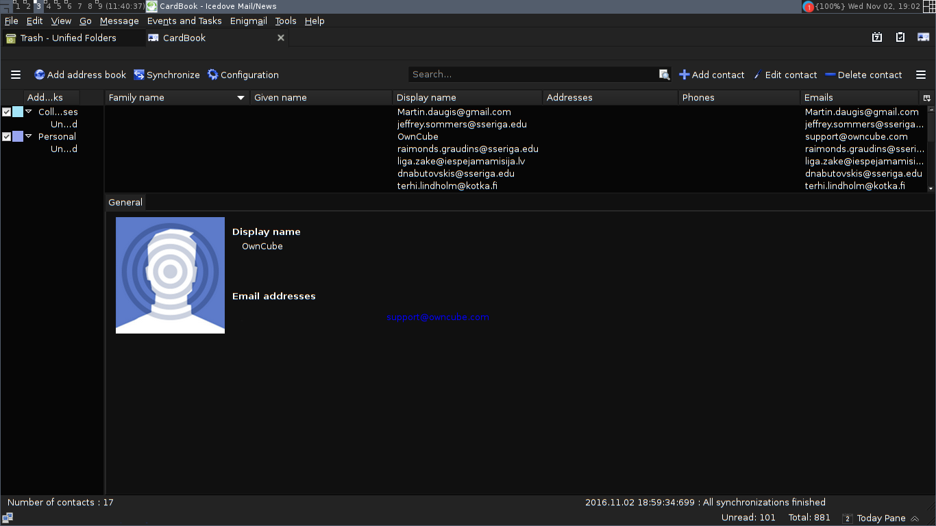 Dark theme for CardBook