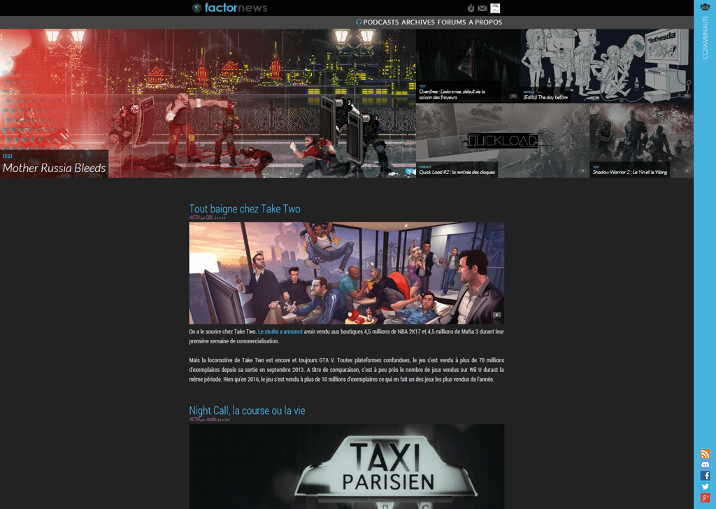 Factornews Dark / night mode