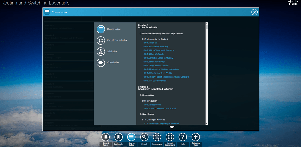 Cisco Netacad scroll bar