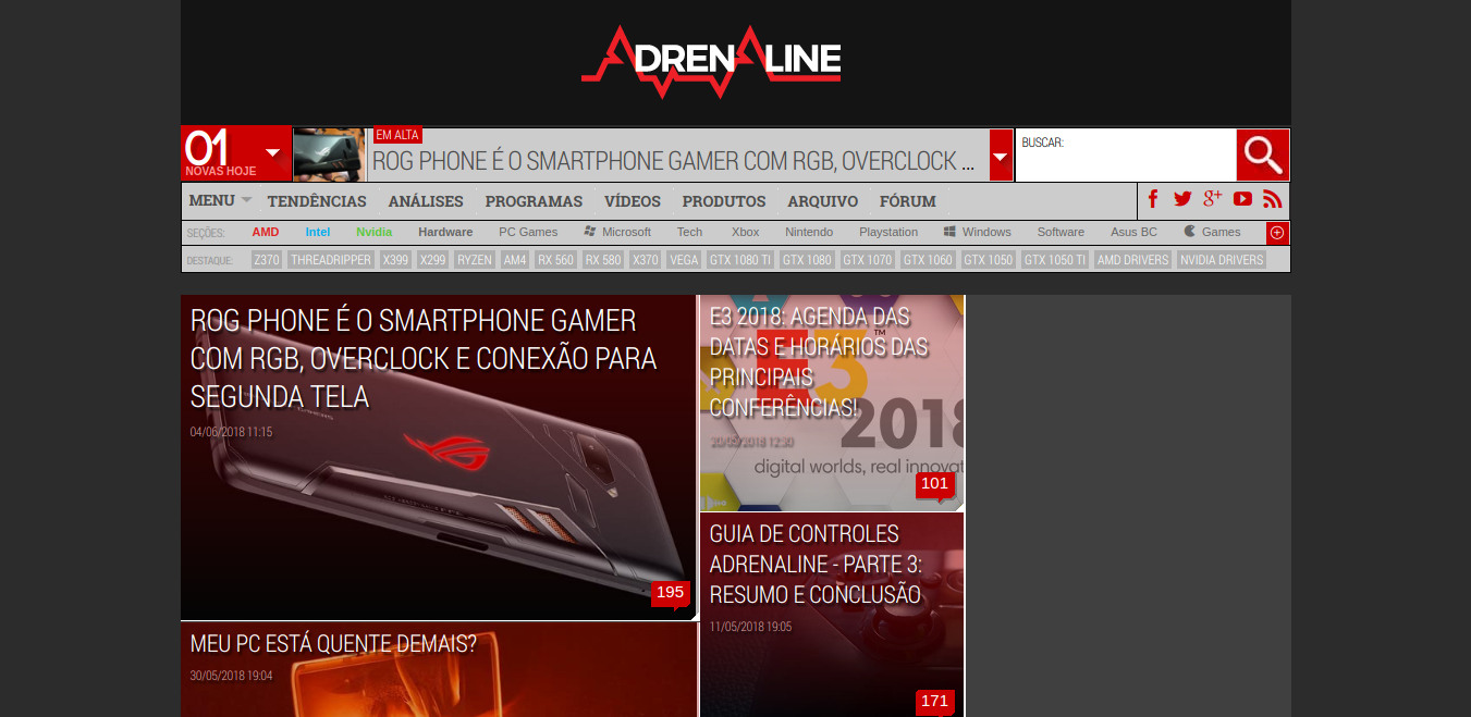 Adrenaline Portal - Tema Escuro