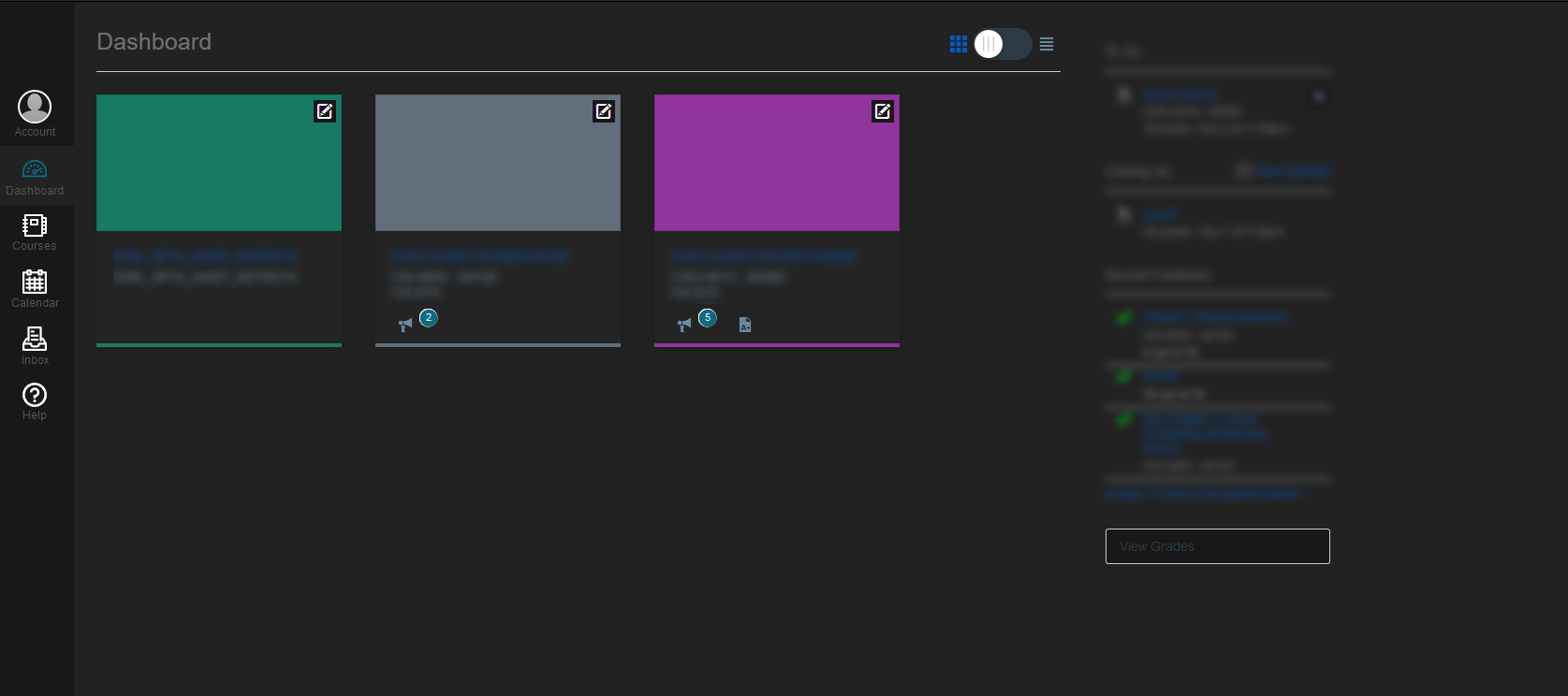 Dark Sierra College / Instructure websites