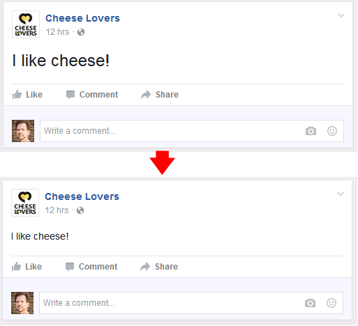 Facebook - restore short post font size