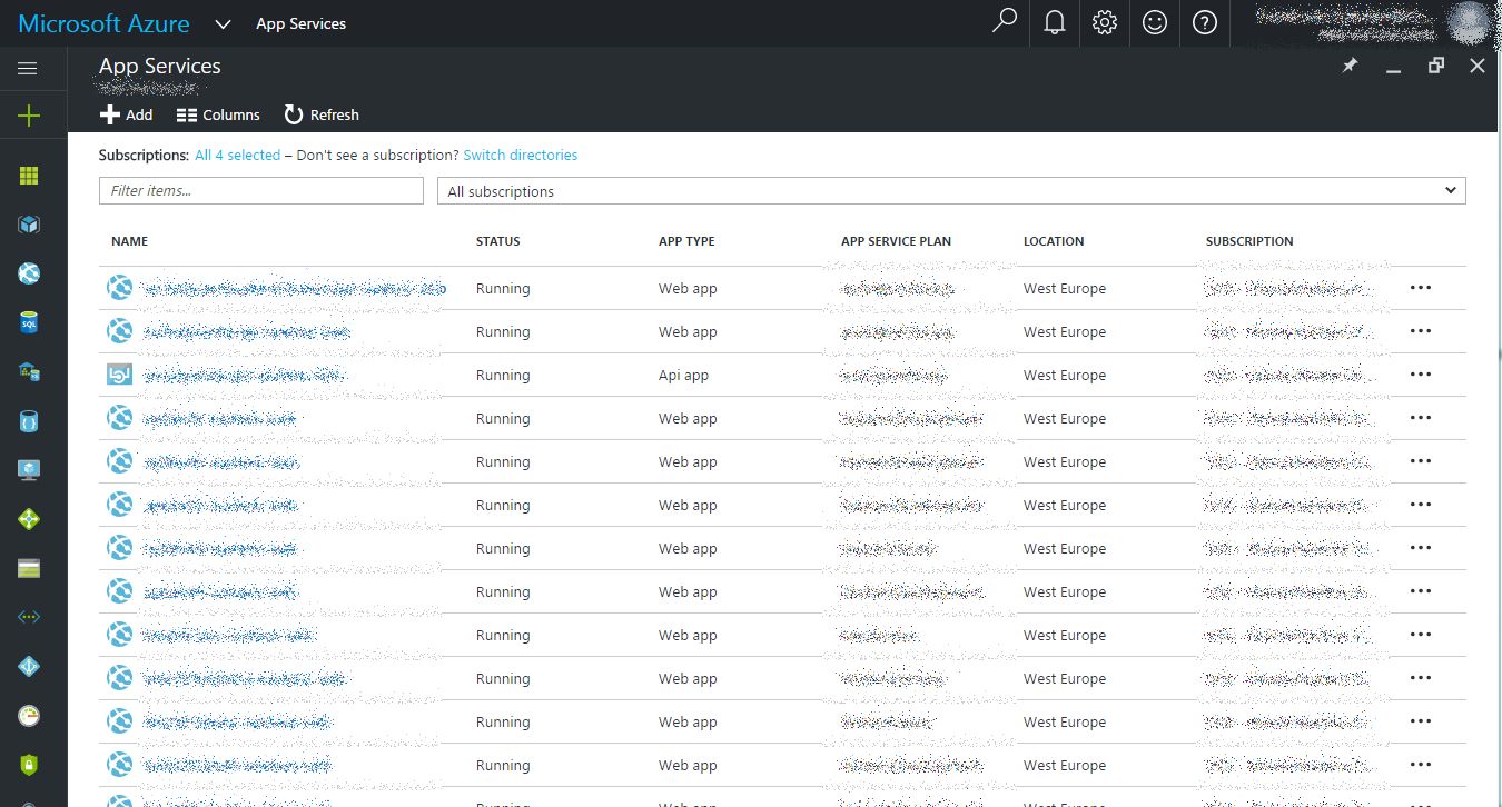 Fix Azure Portal Resources blade