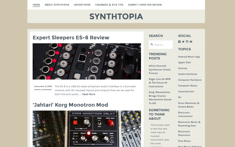 Custom Synthtopia Themes Skins Userstyles Org
