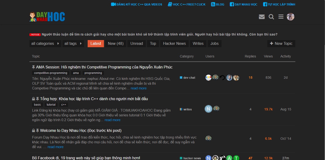 daynhauhoc.com dark theme