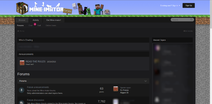 Mine-imator Forums 'Dark theme'