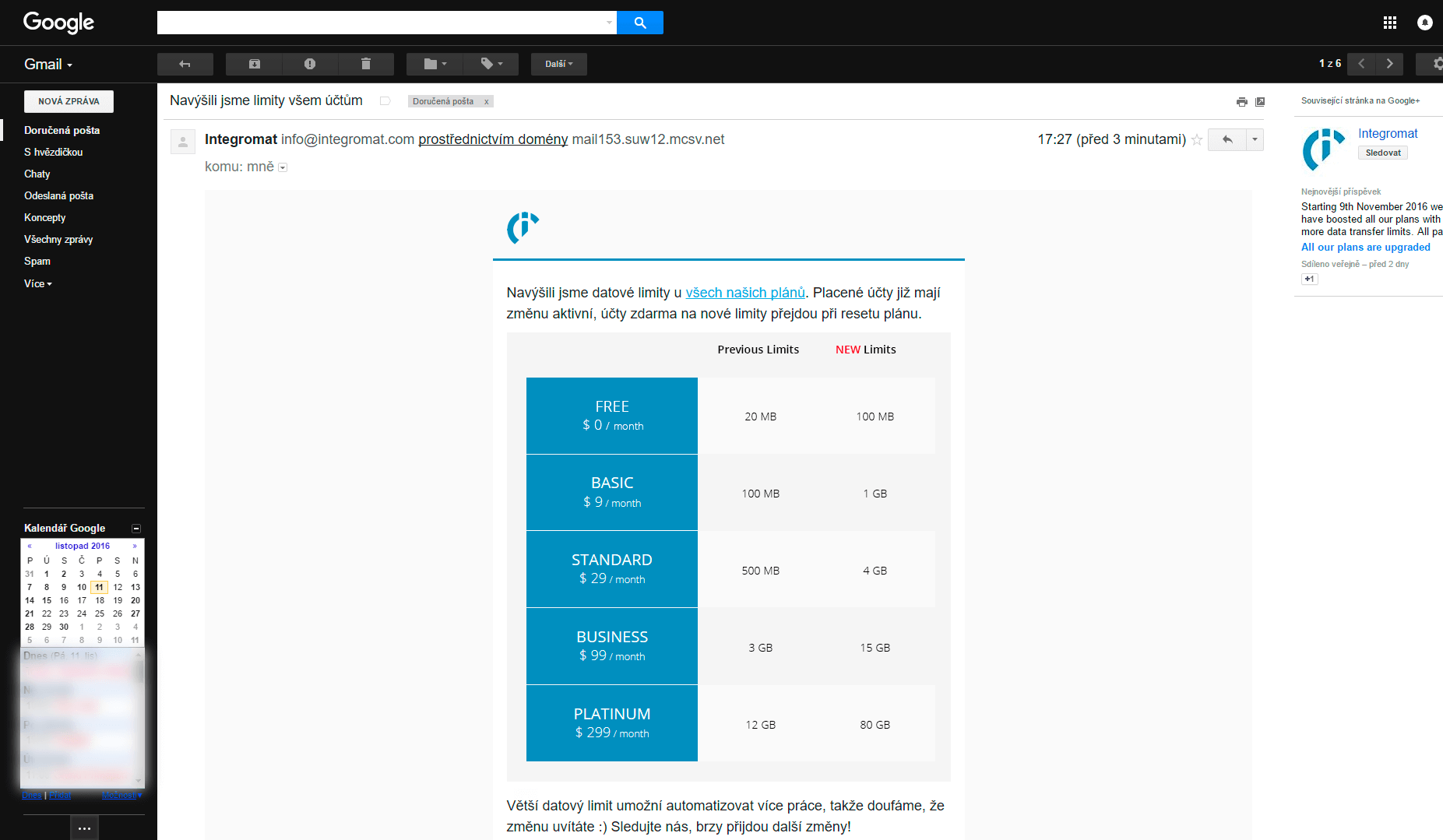 Bigger Gmail reading fonts (polished)