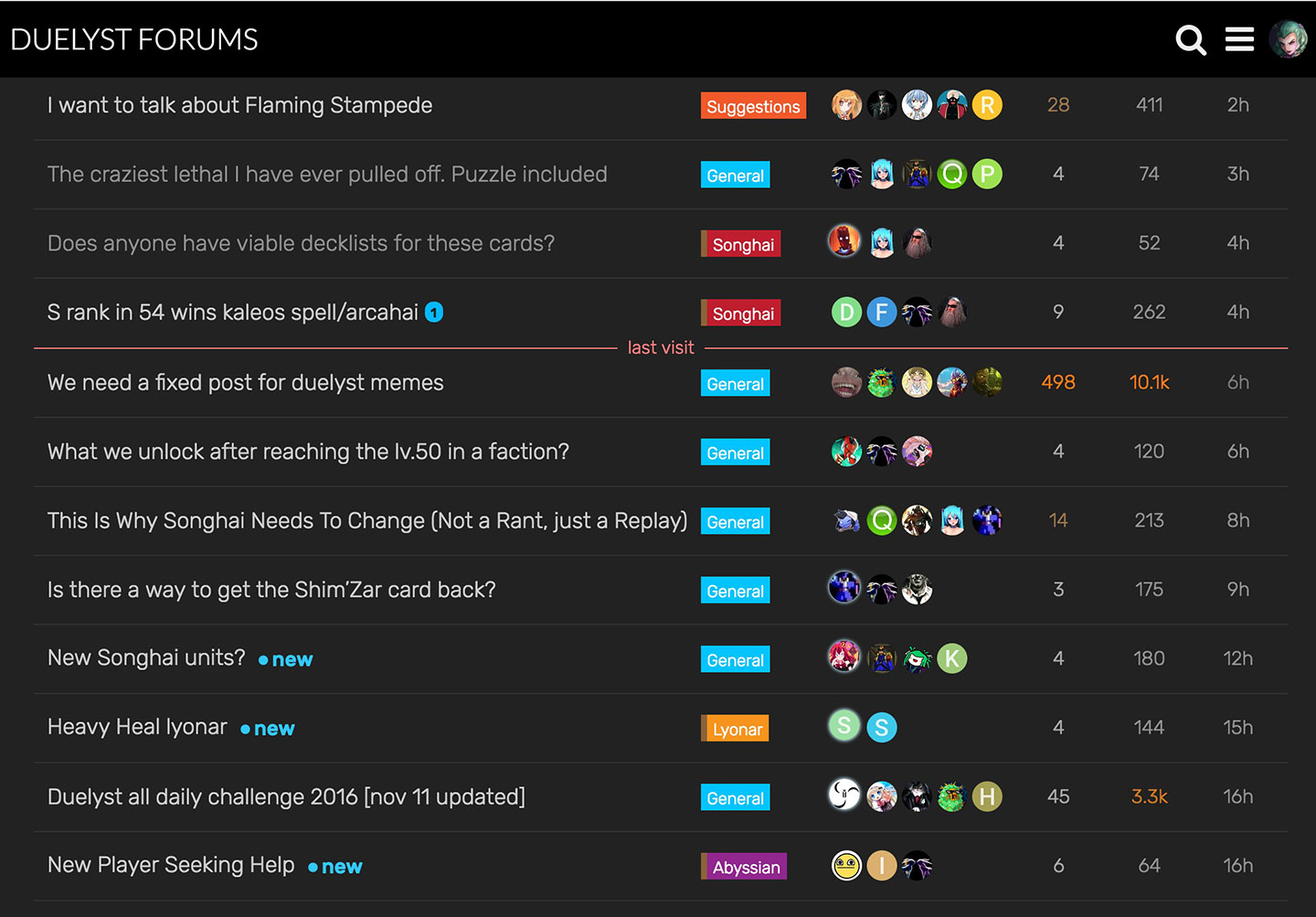 Minimal Duelyst Forum Style
