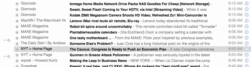 Google Reader - Helvetireader - hilight selected a