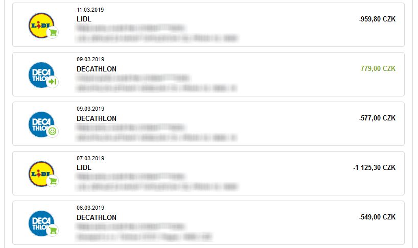 Air Bank IB - menší font (písmo) plateb
