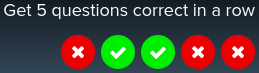 Khan Academy vibrant correct/incorrect