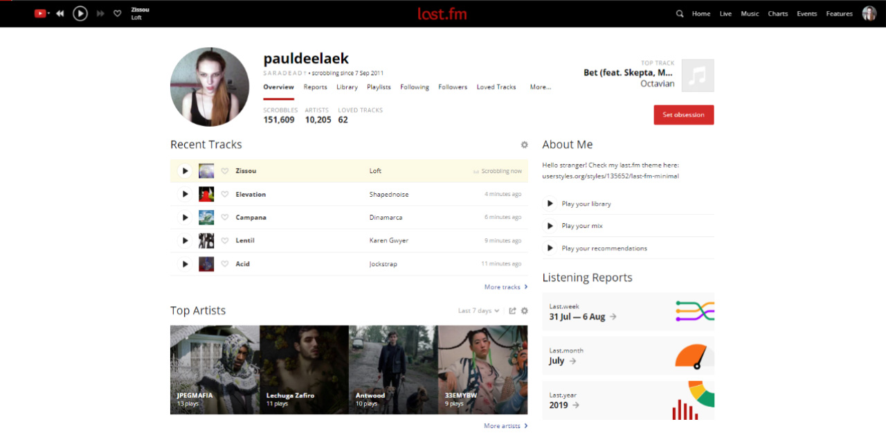 Last.fm Minimal