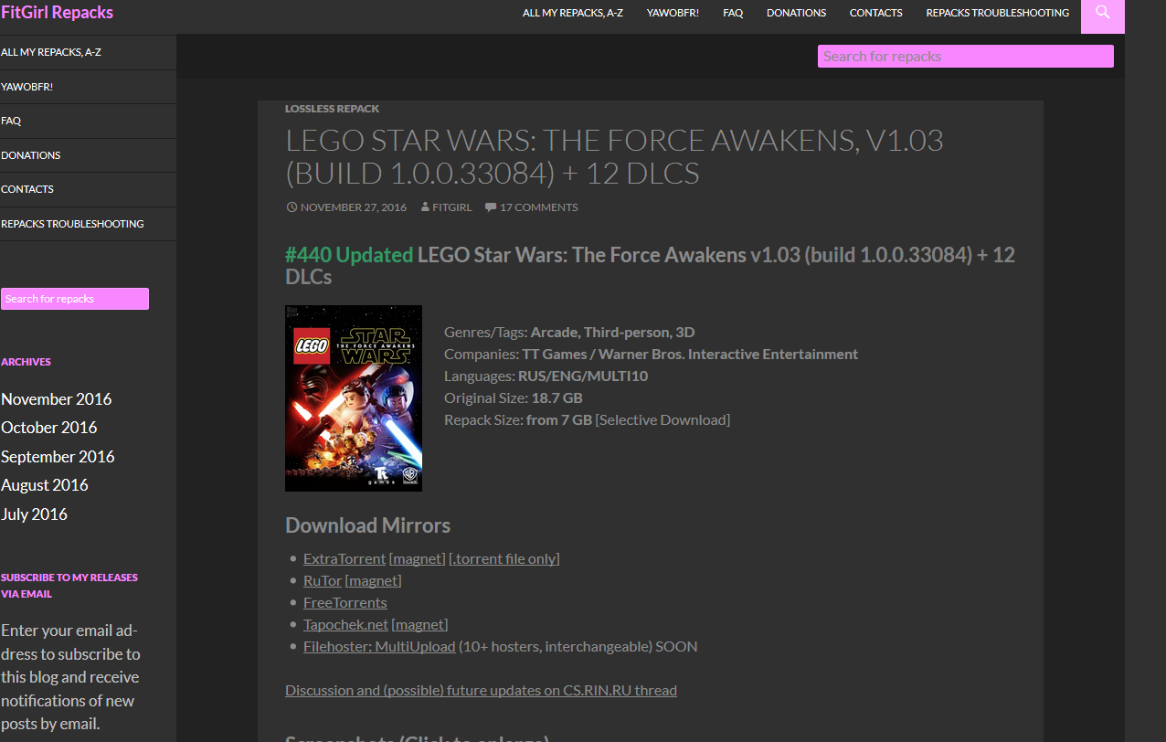 FitGirl-Repacks Dark Theme