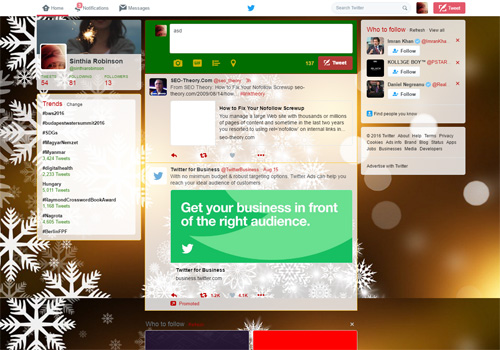 Twitter Christmas theme