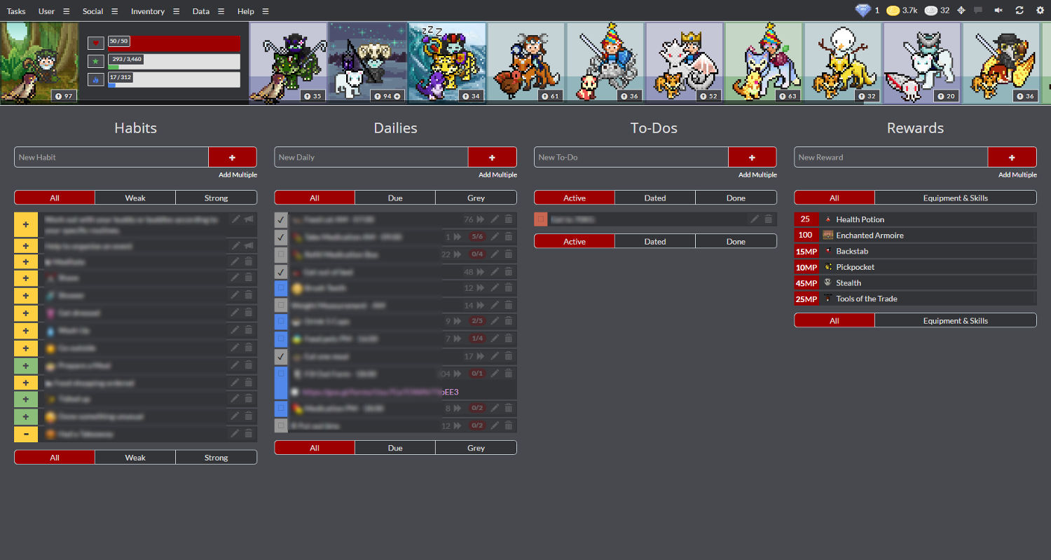 Helix's Habitica Dark