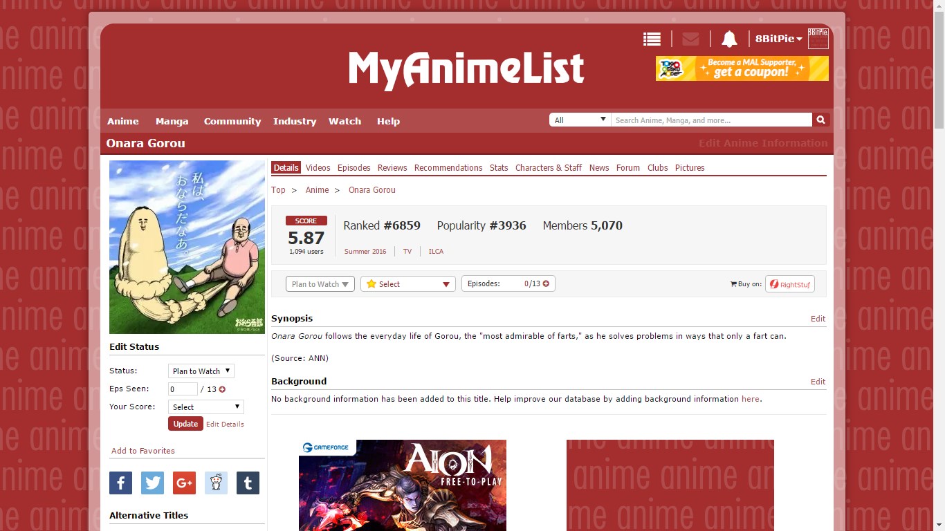 MAL red modern theme