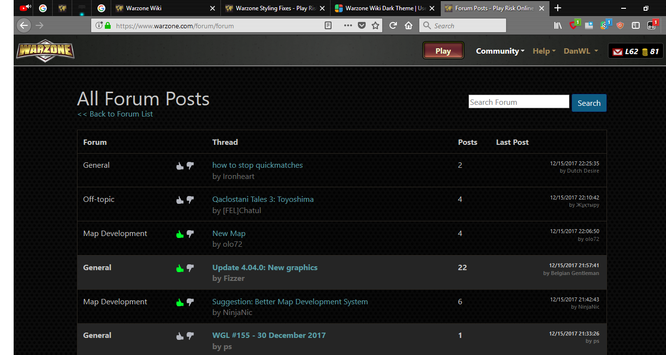 Warzone Wiki Dark Theme